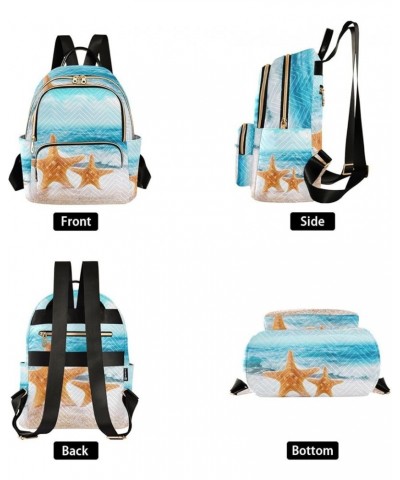 Small Backpack for Women Travel Bag Summer Beach Sand Starfish Daypack Purse Fashion Shoulder Bag Rucksack Medium B1015 $11.4...