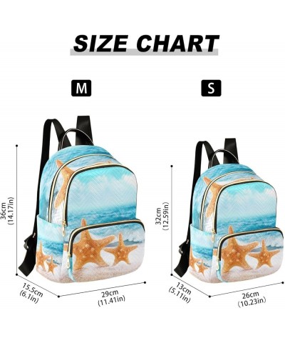 Small Backpack for Women Travel Bag Summer Beach Sand Starfish Daypack Purse Fashion Shoulder Bag Rucksack Medium B1015 $11.4...