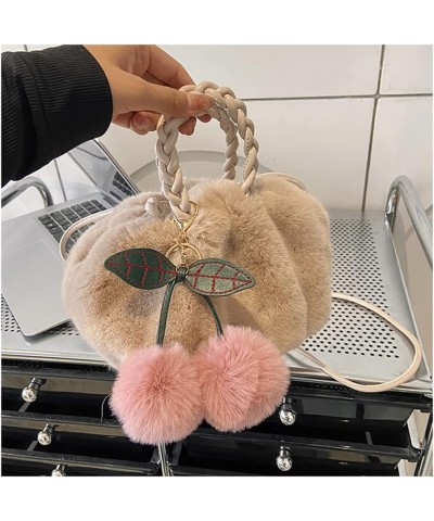 Touchy Crossbody Bag for Women, Plush Cloud Handbag W Pleated Handle, Cute Cherry Shoulder Bag, Kawaii Warm Soft Evening Bag ...