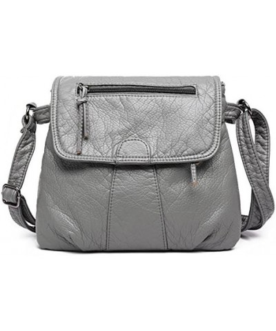 Ladies Messenger Bag Handbag Shoulder Handbag PU Waterproof Material Soft Leather Double Layer Bag Khaki $17.45 Shoulder Bags