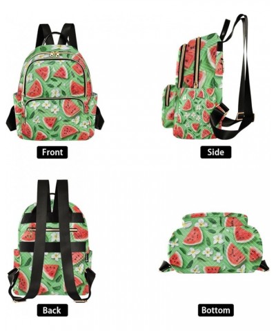 Mini Backpack Purse for Women, Plumeria Watermelon Green Travel Bag Casual Daypack Shoulder Bag Medium $14.08 Backpacks