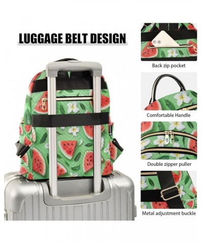 Mini Backpack Purse for Women, Plumeria Watermelon Green Travel Bag Casual Daypack Shoulder Bag Medium $14.08 Backpacks