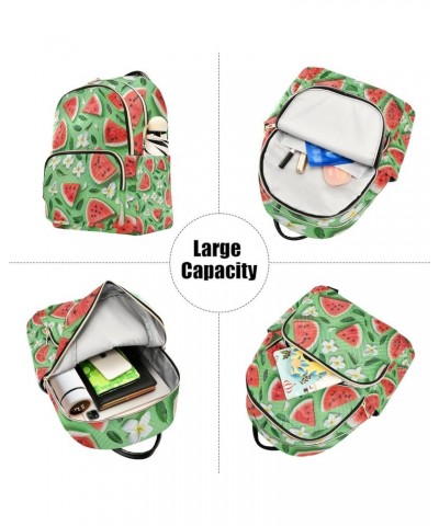 Mini Backpack Purse for Women, Plumeria Watermelon Green Travel Bag Casual Daypack Shoulder Bag Medium $14.08 Backpacks