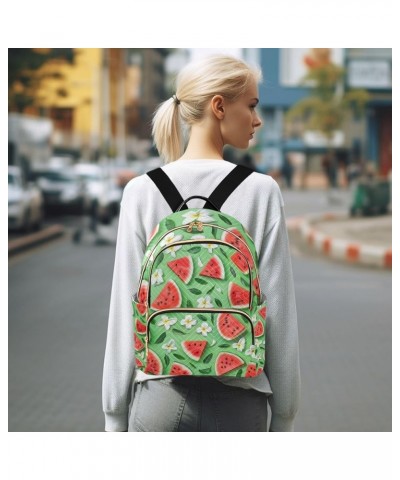 Mini Backpack Purse for Women, Plumeria Watermelon Green Travel Bag Casual Daypack Shoulder Bag Medium $14.08 Backpacks