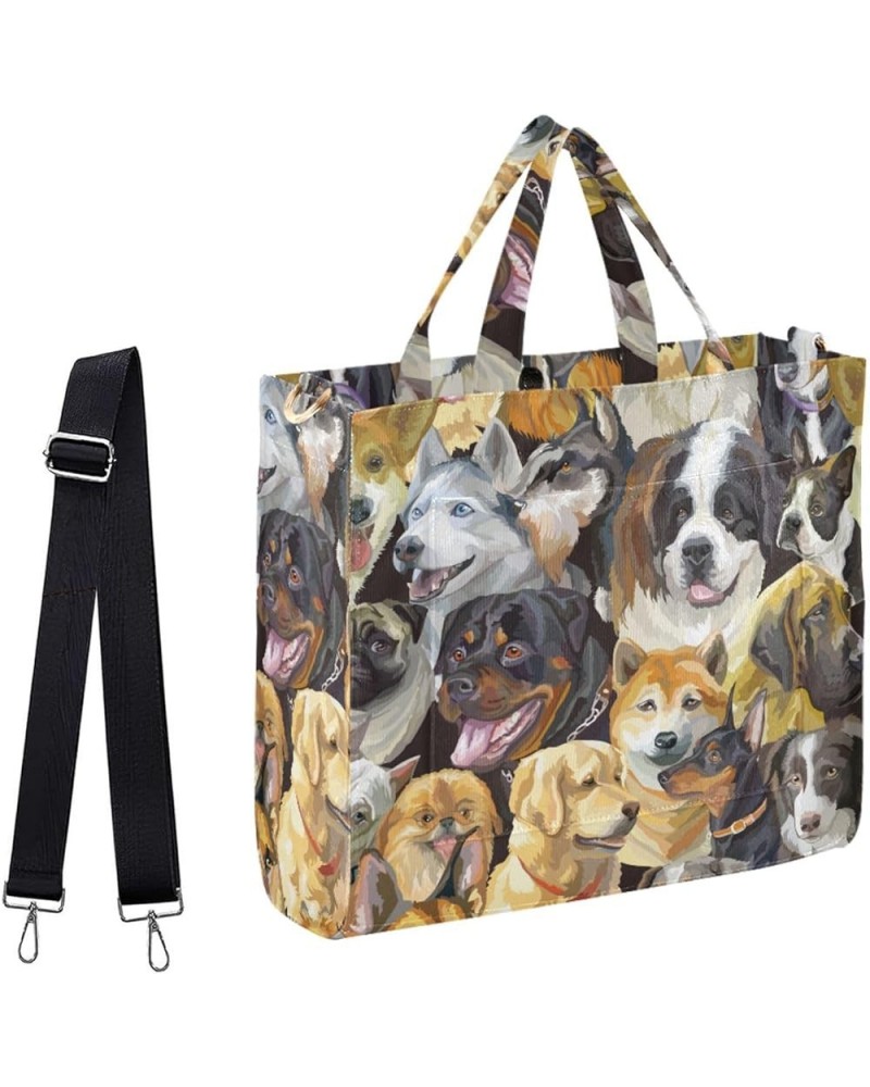 Realistic Dogs Heads Crossbody Tote &Handbag for Work Travel Shopping Sport Multi05 $16.22 Totes