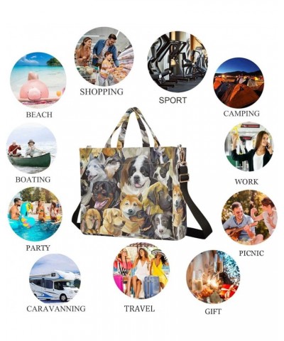 Realistic Dogs Heads Crossbody Tote &Handbag for Work Travel Shopping Sport Multi05 $16.22 Totes