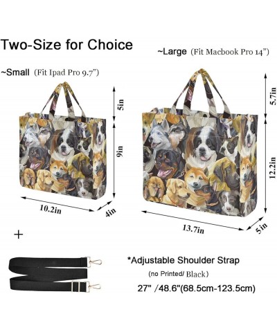 Realistic Dogs Heads Crossbody Tote &Handbag for Work Travel Shopping Sport Multi05 $16.22 Totes