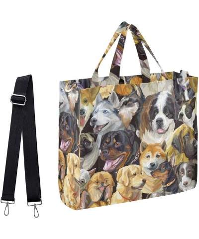 Realistic Dogs Heads Crossbody Tote &Handbag for Work Travel Shopping Sport Multi05 $16.22 Totes