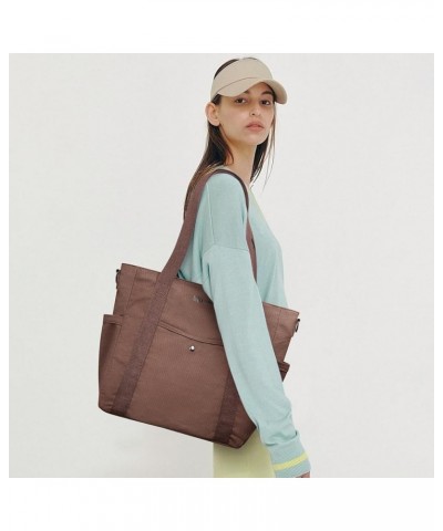 Canvas Tote Bag For Women Medium Work Totes Travel Crossbody Gym Beach Bag With Zipper Pockets Hobo Shoulder Bag Coffee $13.9...