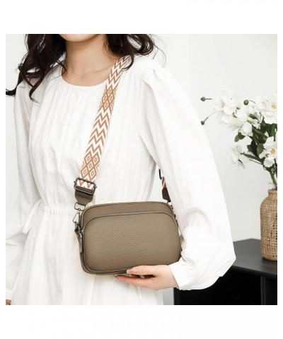 Crossboby Bag with Wide Guitar Camera Purse Shoulder Handbag Satchel Khaki $17.90 Totes