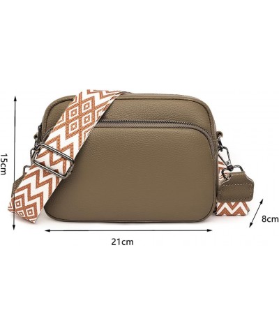 Crossboby Bag with Wide Guitar Camera Purse Shoulder Handbag Satchel Khaki $17.90 Totes