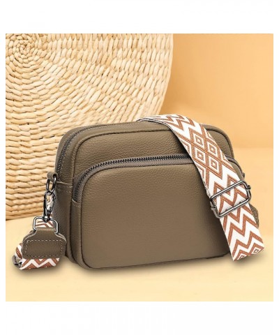 Crossboby Bag with Wide Guitar Camera Purse Shoulder Handbag Satchel Khaki $17.90 Totes