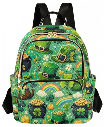 Quilted Backpacks Boho Owl on Fire Mini Backpack Purses Travel Backpack St. Patrick's Day Elemants Medium $14.69 Backpacks