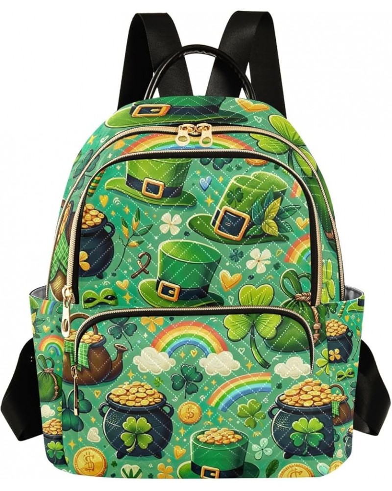 Quilted Backpacks Boho Owl on Fire Mini Backpack Purses Travel Backpack St. Patrick's Day Elemants Medium $14.69 Backpacks