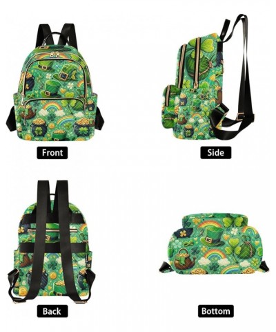 Quilted Backpacks Boho Owl on Fire Mini Backpack Purses Travel Backpack St. Patrick's Day Elemants Medium $14.69 Backpacks