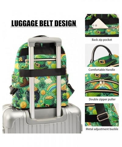 Quilted Backpacks Boho Owl on Fire Mini Backpack Purses Travel Backpack St. Patrick's Day Elemants Medium $14.69 Backpacks