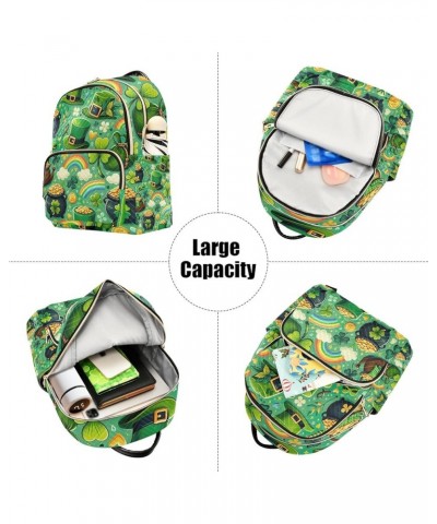 Quilted Backpacks Boho Owl on Fire Mini Backpack Purses Travel Backpack St. Patrick's Day Elemants Medium $14.69 Backpacks