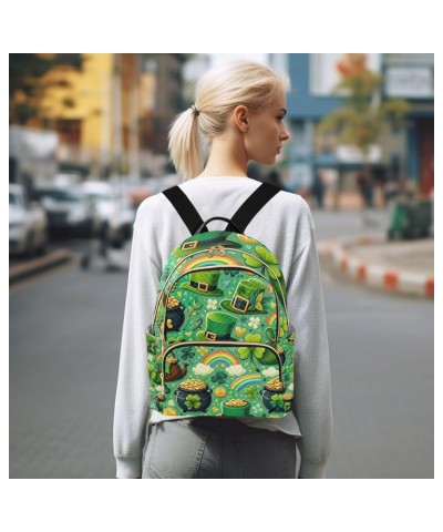 Quilted Backpacks Boho Owl on Fire Mini Backpack Purses Travel Backpack St. Patrick's Day Elemants Medium $14.69 Backpacks