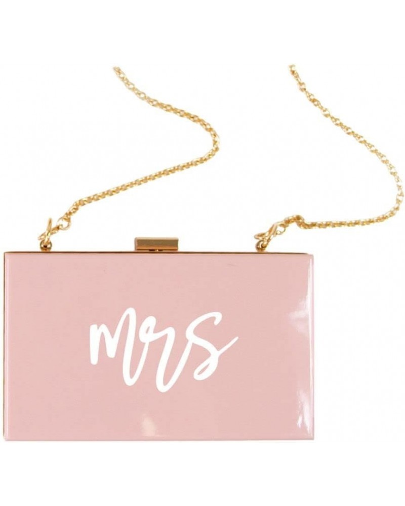 Mrs Acrylic Clutch Purse for Women Pink $19.46 Evening Bags