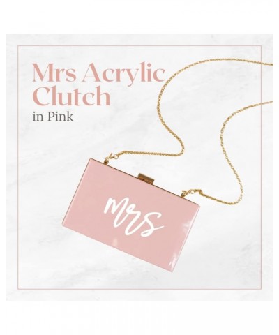 Mrs Acrylic Clutch Purse for Women Pink $19.46 Evening Bags