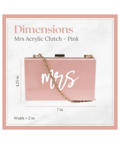 Mrs Acrylic Clutch Purse for Women Pink $19.46 Evening Bags