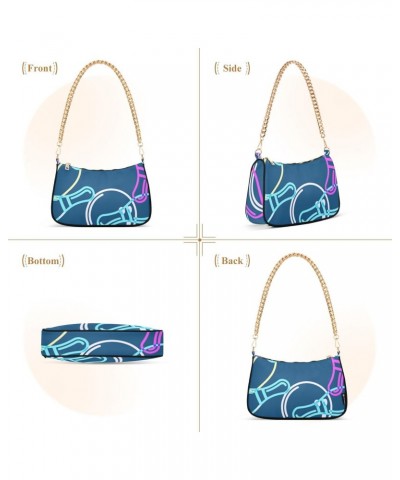 Women Small Shoulder Bag Color-bowling-pins-ball Girl Classic Purse Tote HandBag $21.93 Totes