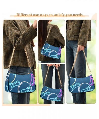 Women Small Shoulder Bag Color-bowling-pins-ball Girl Classic Purse Tote HandBag $21.93 Totes