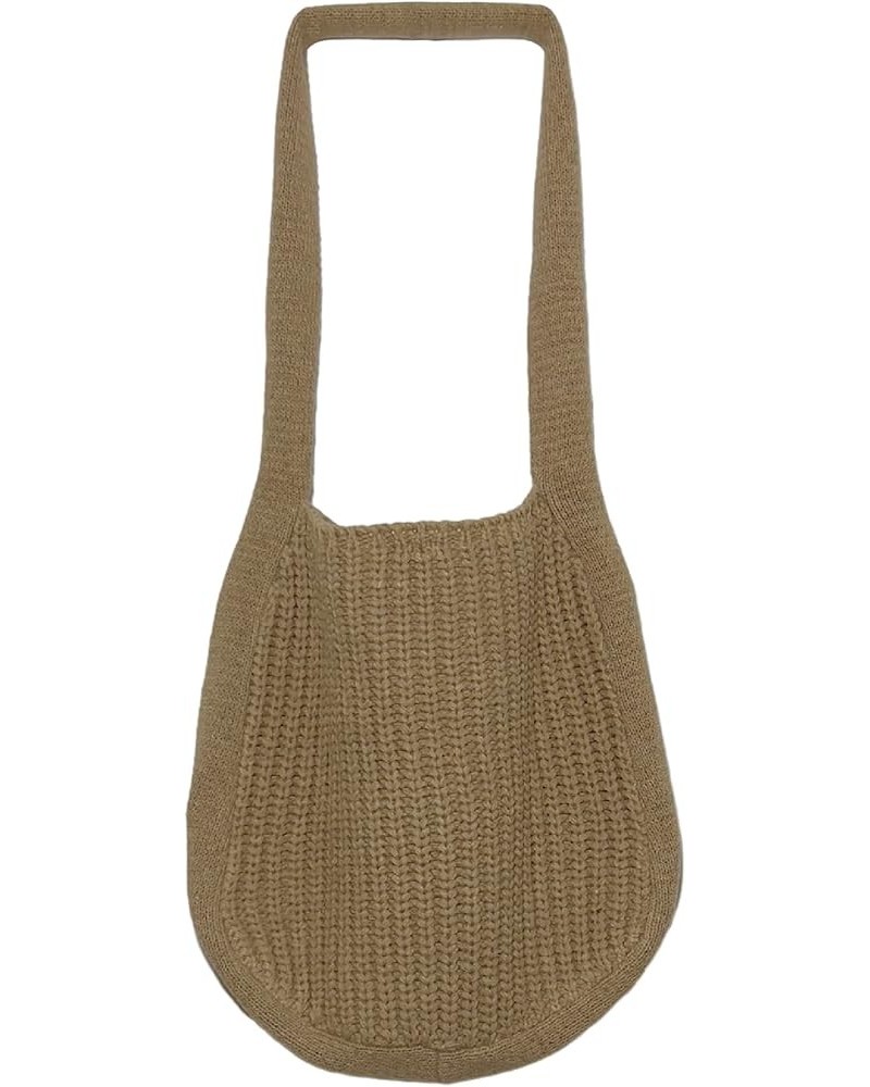 Hobo Knit Crochet Tote Bag for Women Handmade Woven Aesthetic Women's Cute Casual High Capacity Shoulder Handbags Khaki $9.66...