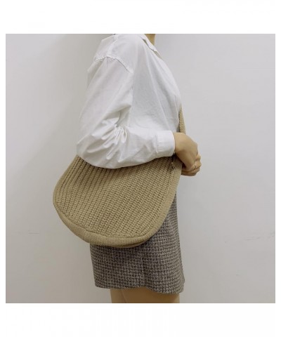 Hobo Knit Crochet Tote Bag for Women Handmade Woven Aesthetic Women's Cute Casual High Capacity Shoulder Handbags Khaki $9.66...