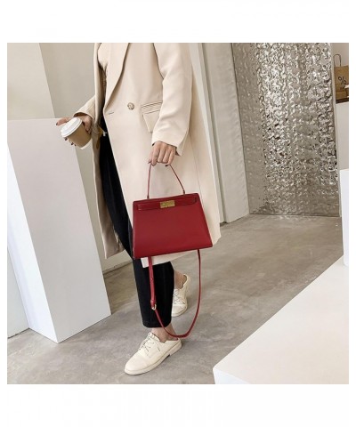 Red Kelly Bridal Bag Handbag Women's Bag Large Capacity Bag Women's New Texture One Shoulder Crossbody Bag Red $25.02 Shoulde...