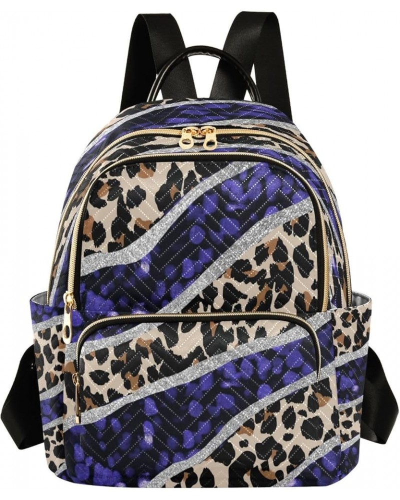 Backpack Purse for Women Leopard Zebra Animal Glitter Colorful Casual Shoulder Bag Small Backpack M Small $14.56 Backpacks