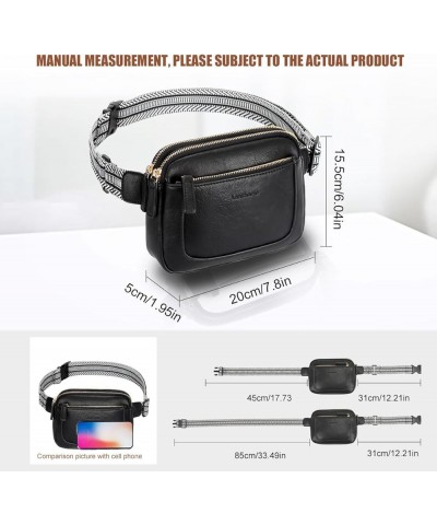 Leather Sling Crossbody Bag for Women Small Packs Chest Belt Bum Bag Purse for Women for Work Travel Camping Black $10.00 Sho...