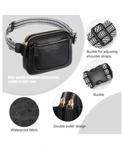 Leather Sling Crossbody Bag for Women Small Packs Chest Belt Bum Bag Purse for Women for Work Travel Camping Black $10.00 Sho...