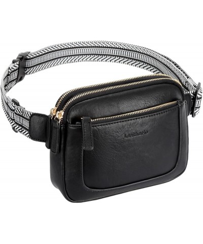 Leather Sling Crossbody Bag for Women Small Packs Chest Belt Bum Bag Purse for Women for Work Travel Camping Black $10.00 Sho...