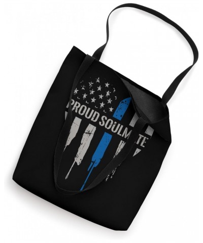 Thin Blue Line American Flag Heart Design for Police Couples Tote Bag $13.88 Totes