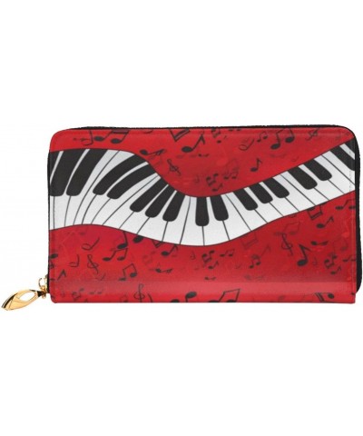 Long Handbag Purse Wristlet Bag Card Holder Wallet-Piano Music Note Leather Wallet For Women Men $26.68 Wristlets