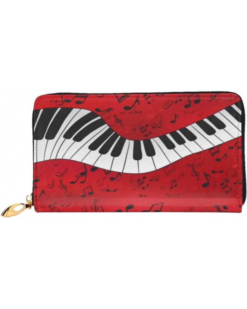 Long Handbag Purse Wristlet Bag Card Holder Wallet-Piano Music Note Leather Wallet For Women Men $26.68 Wristlets