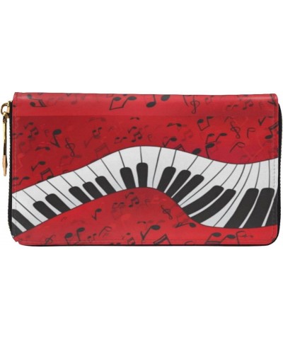 Long Handbag Purse Wristlet Bag Card Holder Wallet-Piano Music Note Leather Wallet For Women Men $26.68 Wristlets