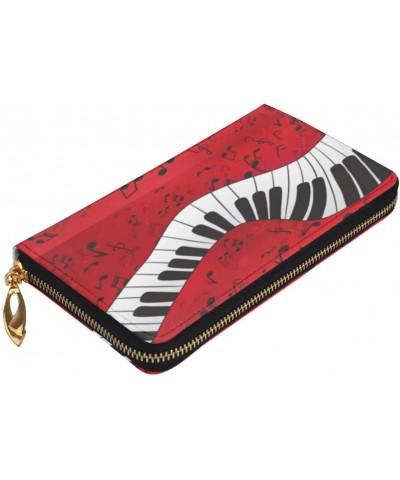 Long Handbag Purse Wristlet Bag Card Holder Wallet-Piano Music Note Leather Wallet For Women Men $26.68 Wristlets