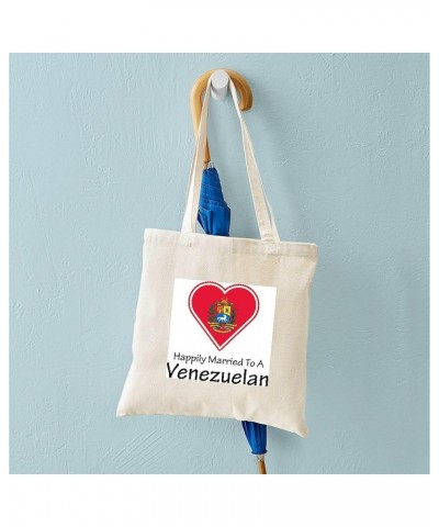 Married A Hungarian Tote Bag Natural Canvas Tote Bag, Cloth Shopping Bag Happily Married Venezuelan Tote Bag $8.95 Travel Gear