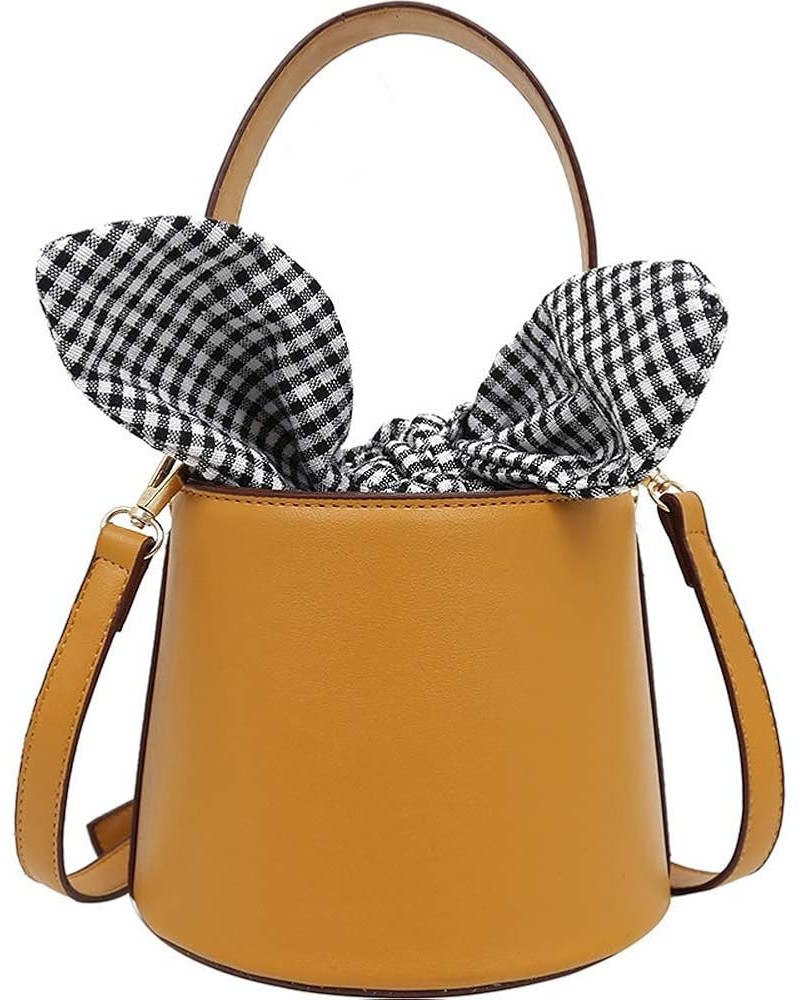 Round Bucket Pu Leather Cute Chain Tote Shoulder Crossbody Bag Brown $17.20 Totes