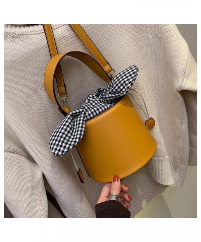 Round Bucket Pu Leather Cute Chain Tote Shoulder Crossbody Bag Brown $17.20 Totes