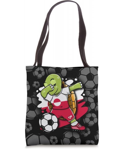 Dabbing Turtle Greenland Soccer Fans Jersey Football Lovers Tote Bag $10.76 Totes