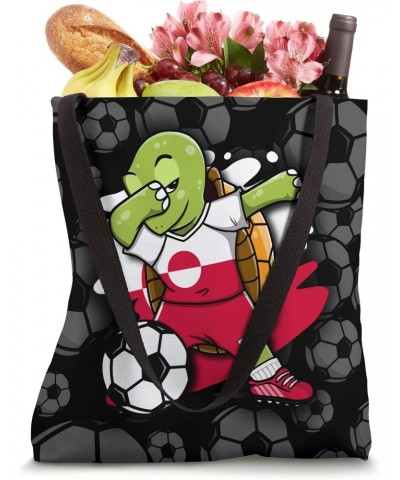 Dabbing Turtle Greenland Soccer Fans Jersey Football Lovers Tote Bag $10.76 Totes