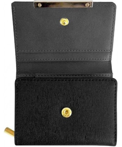 V Shape Bijou Simple Stretch Cat Letter Wallet JW0299.V Black $19.47 Wallets