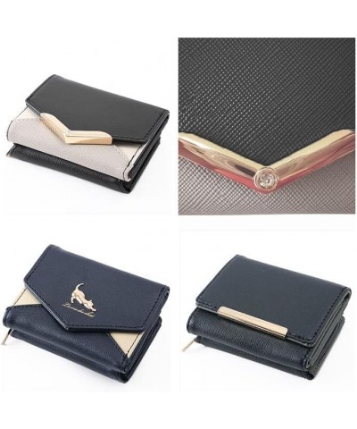 V Shape Bijou Simple Stretch Cat Letter Wallet JW0299.V Black $19.47 Wallets