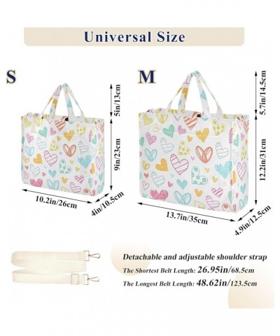 Cute Sloth Womens Totes Bags Crossbody Handbag Personalized Totes Crossbody Tote Colorful Heart Doodles Love $9.68 Totes