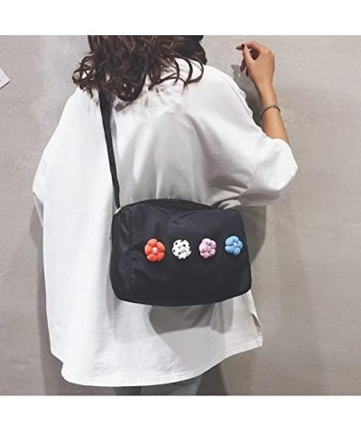 Women Nylon rectangular crossbody bag handbag canvas small Shoulder Bag Phone Wallet Messenger bag Girls Black $10.63 Shoulde...