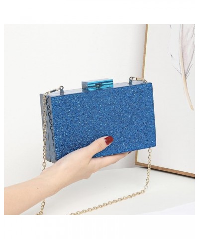 Acrylic Clutch Bags Purse Perspex Bag Handbags for Women 10-glitter-blue $15.98 Evening Bags