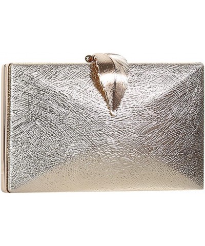 Women Wedding Clutch Bag Purse Ladies Handbag Party Purse Metal Leaf Lock Shoulder Bag $28.05 Evening Bags